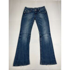 Miss Me Women’s 28 Designer Bootcut Jeans Embellished Distressed Blue